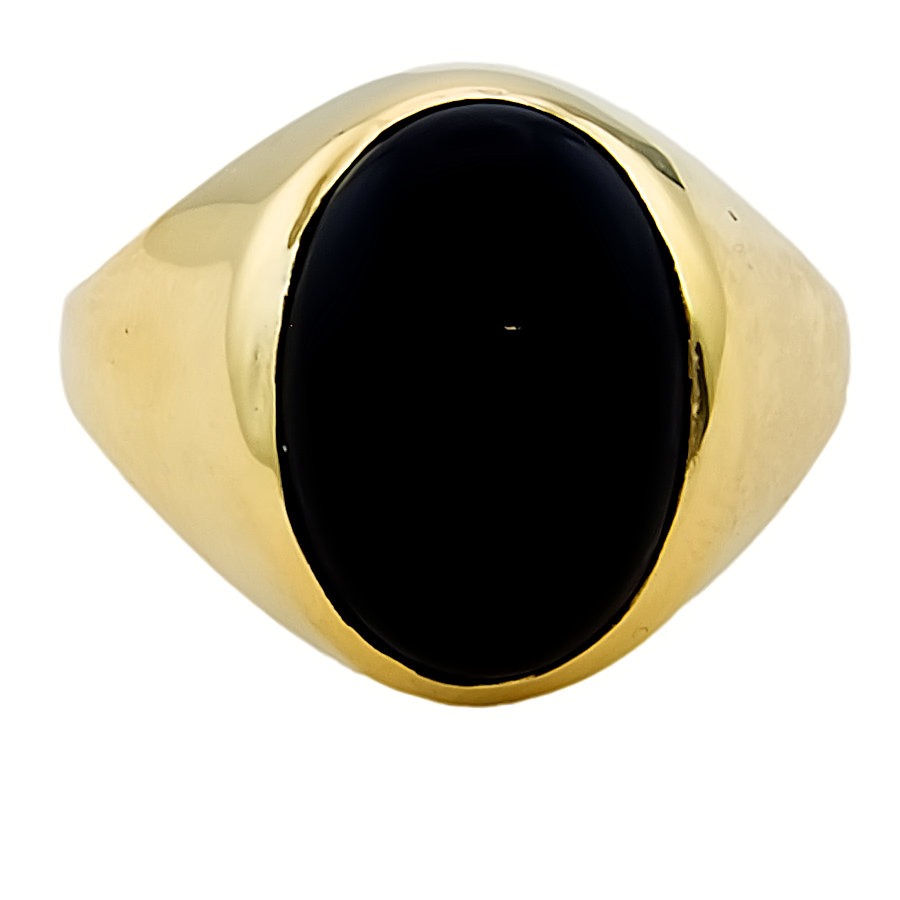 9ct Gold Onyx Ring size Q